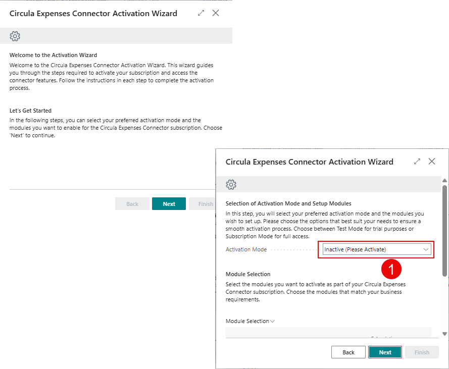 Welcome screen of the activation wizard
