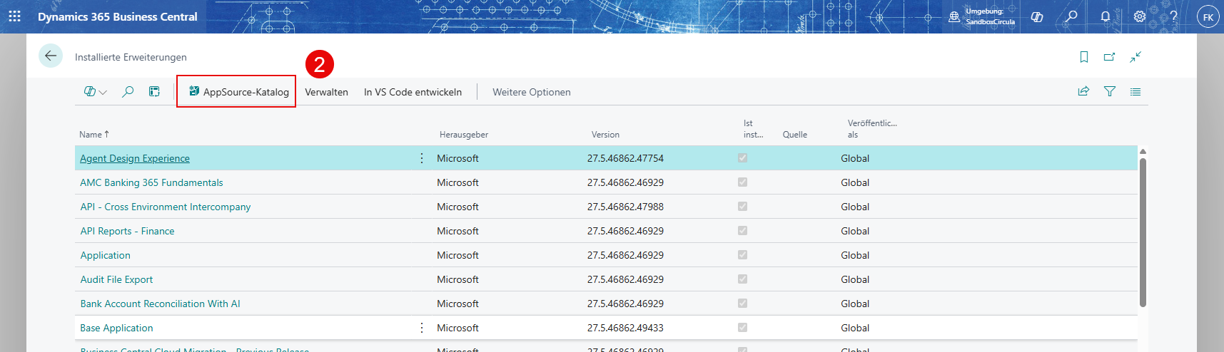AppSource-Katalog mit dem Circula Expenses Connector der Finclair GmbH